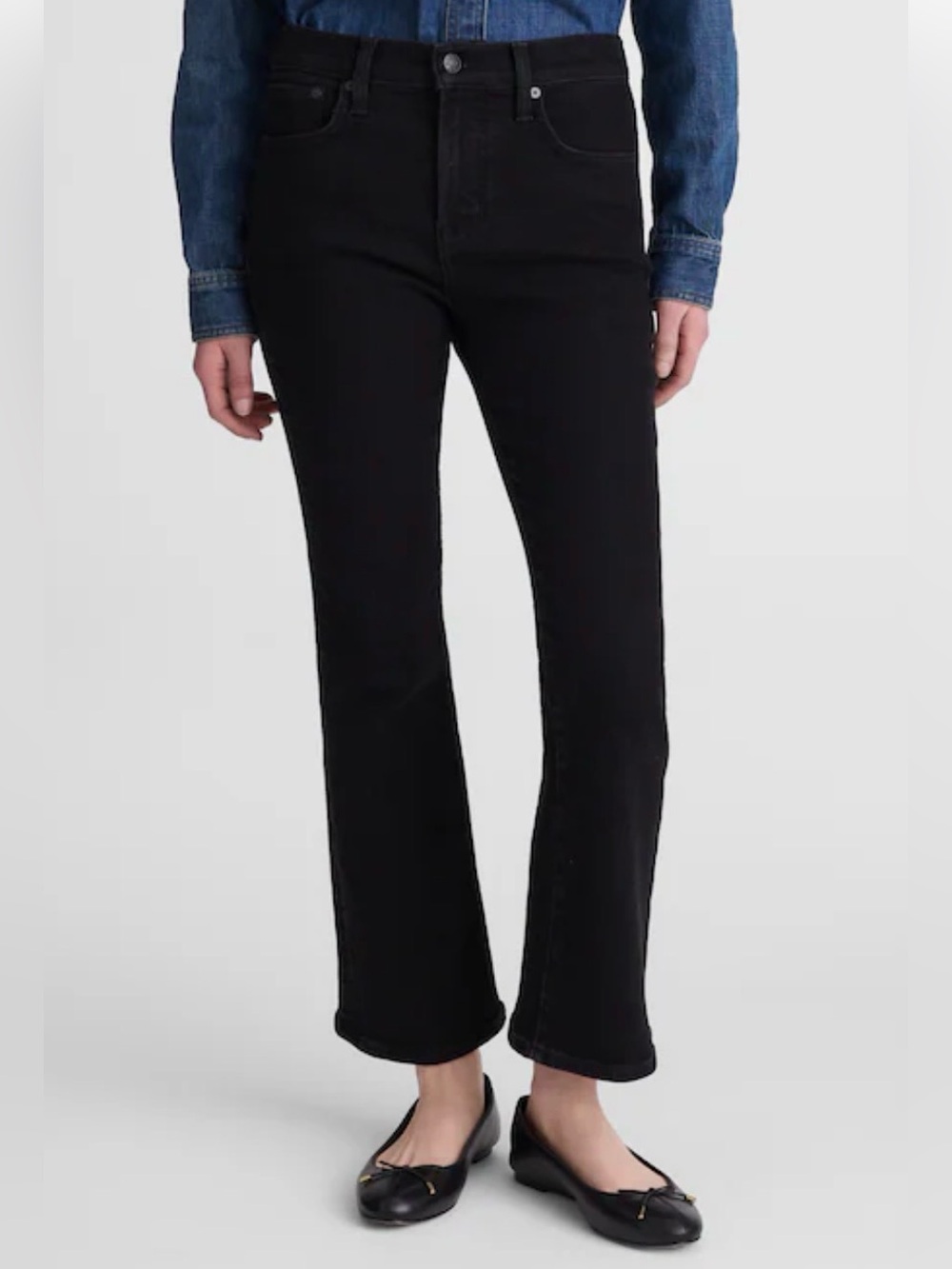Madewell Black mid-rise kick out Jeans